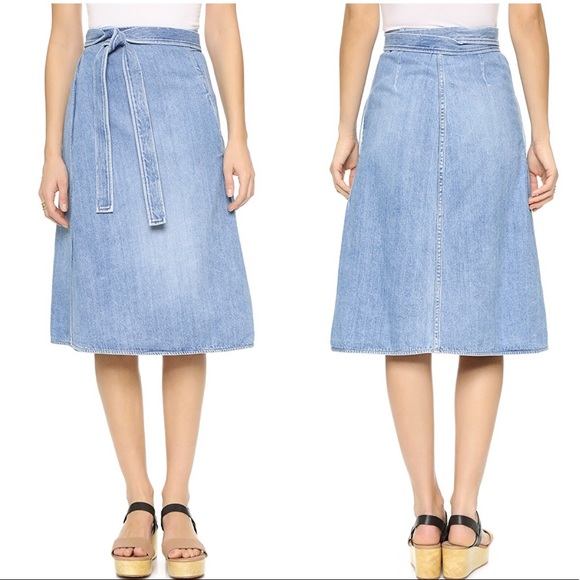 citizens of humanity madelyn denim wrap skirt